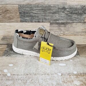 Hey Dude Wally Stretch Mens Shoes Sz 8 Beige Canvas Lace-Up Round Toe Low Top